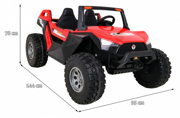 Buggy Clash na akumulator dla 2 dzieci Czerwony + Pilot + Napęd 4x4 + Regulacja siedzenia + Radio MP3 + LED-2 6673 