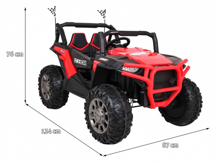 Buggy Racer dla dzieci Czerwony + Napęd 4x4 + Pilot + Wolny Start + Bagażnik + EVA + LED MP3-2 6674 