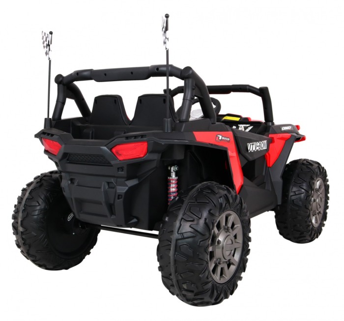 Buggy Racer dla dzieci Czerwony + Napęd 4x4 + Pilot + Wolny Start + Bagażnik + EVA + LED MP3-7 6674 