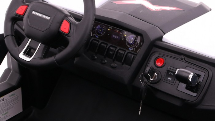 Buggy SuperStar dla dzieci Biały + Napęd 4x4 + Pilot + Bagażnik + MP3 LED + Blokada drzwi-13 6681 