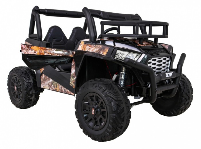 Buggy UTV Terenówka dla dzieci Czarny + Pilot + Bagażnik + Wolny Start + EVA + MP3 LED-8 6692 
