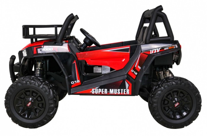 Buggy UTV Terenówka dla dzieci Czerwony + Pilot + Bagażnik + Wolny Start + EVA + MP3 LED-4 6693 