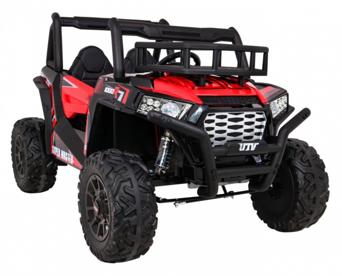 Buggy UTV Terenówka dla dzieci Czerwony + Pilot + Bagażnik + Wolny Start + EVA + MP3 LED-13 6693 