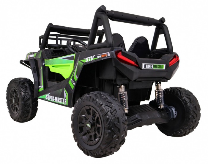 Buggy UTV Terenówka dla dzieci Zielony + Pilot + Bagażnik + Wolny Start + EVA + MP3 LED-5 6694 