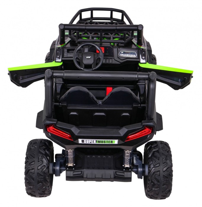 Buggy UTV Terenówka dla dzieci Zielony + Pilot + Bagażnik + Wolny Start + EVA + MP3 LED-6 6694 