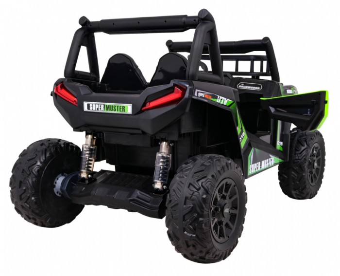 Buggy UTV Terenówka dla dzieci Zielony + Pilot + Bagażnik + Wolny Start + EVA + MP3 LED-10 6694 