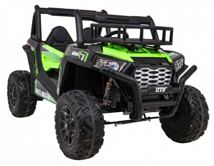 Buggy UTV Terenówka dla dzieci Zielony + Pilot + Bagażnik + Wolny Start + EVA + MP3 LED-14 6694 