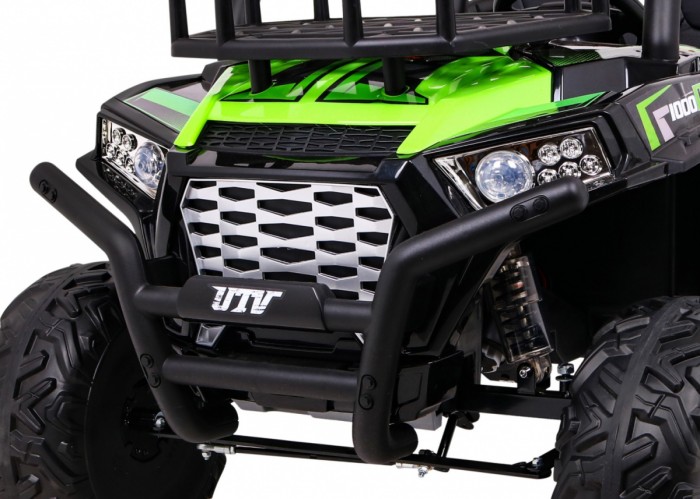 Buggy UTV Terenówka dla dzieci Zielony + Pilot + Bagażnik + Wolny Start + EVA + MP3 LED-15 6694 