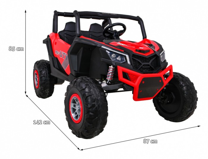 Buggy UTV-MX na akumulator dla dzieci Czerwony + Napęd 4x4 + Pilot + Audio LED + Schowek + EVA + Wolny Start-2 6696 
