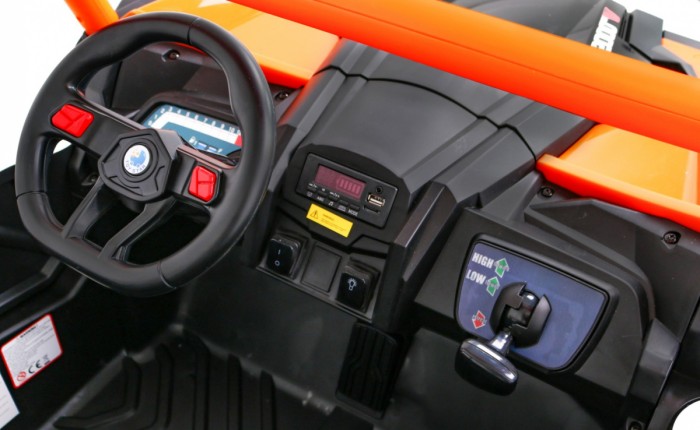 Buggy UTV-MX na akumulator dla dzieci Pomarańczowy + Napęd 4x4 + Pilot + Audio LED + Schowek + EVA + Wolny Start-8 6698 