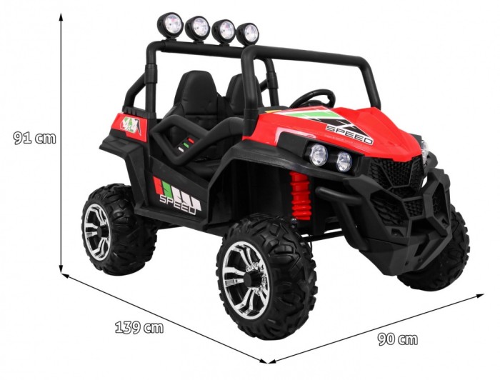 Terenowe Grand Buggy Lift dla dzieci Czerwony + Napęd 4x4 + Pilot + Bagażnik + Radio MP3 + LED-2 6700 
