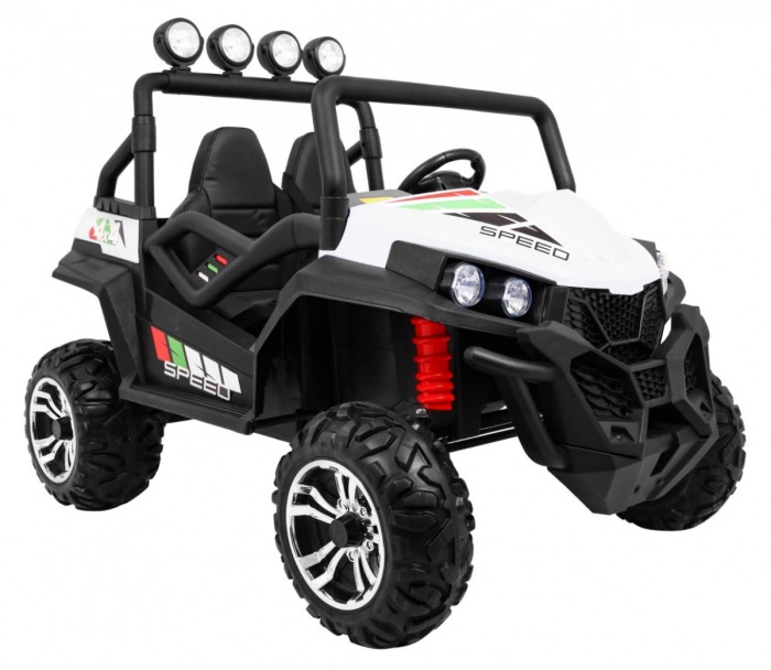 Grand Buggy Strong Lift dla dzieci Biały + Napęd 4x4 + Pilot + Bagażnik + Radio MP3 + LED-10 6704 