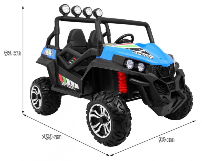 Grand Buggy Strong Lift dla dzieci Niebieski + Napęd 4x4 + Pilot + Bagażnik + Radio MP3 + LED-2 6707 