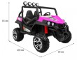 Grand Buggy Strong Lift dla dzieci Różowy + Napęd 4x4 + Pilot + Bagażnik + Radio MP3 + LED-2 6708 