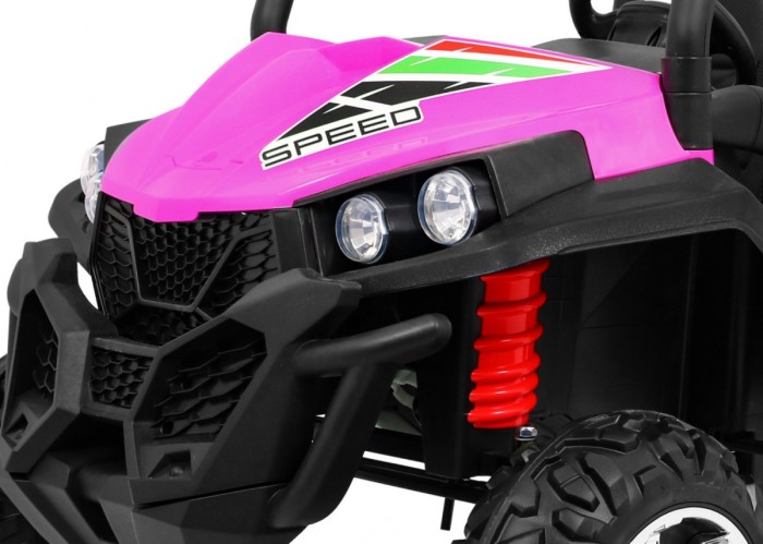 Grand Buggy Strong Lift dla dzieci Różowy + Napęd 4x4 + Pilot + Bagażnik + Radio MP3 + LED-12 6708 