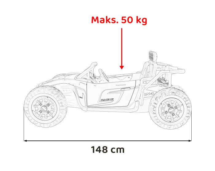 Auto Buggy Racing 5 na akumulator dla dzieci Czarny + Silniki 2x200W + Pilot + Audio LED + Wolny Start-19 6714 
