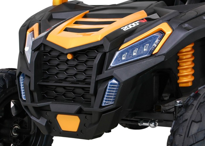 Buggy ATV Strong Racing dla 2 dzieci Złoty + Silnik bezszczotkowy + Pompowane koła + Audio LED-6 6722 