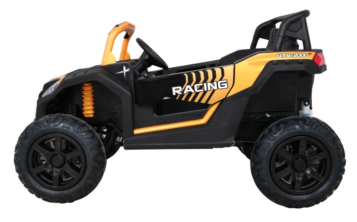 Buggy ATV Strong Racing dla 2 dzieci Złoty + Silnik bezszczotkowy + Pompowane koła + Audio LED-7 6722 