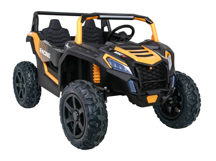 Buggy ATV Strong Racing dla 2 dzieci Złoty + Silnik bezszczotkowy + Pompowane koła + Audio LED-12 6722 