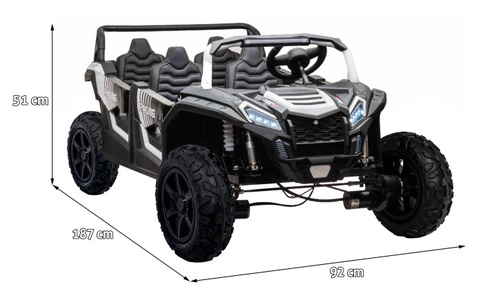 Pojazd 4-osobowy Buggy ATV RACING UTV2000 Z Baterią Li-ion Biały-12 6737 
