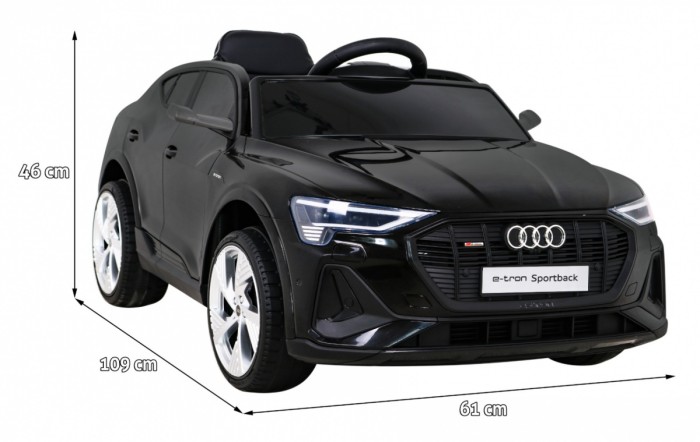 Audi E-Tron Sportback dla dzieci Czarny + Pilot + Napęd 4x4 + Wolny Start + Radio MP3 + LED-2 6832 
