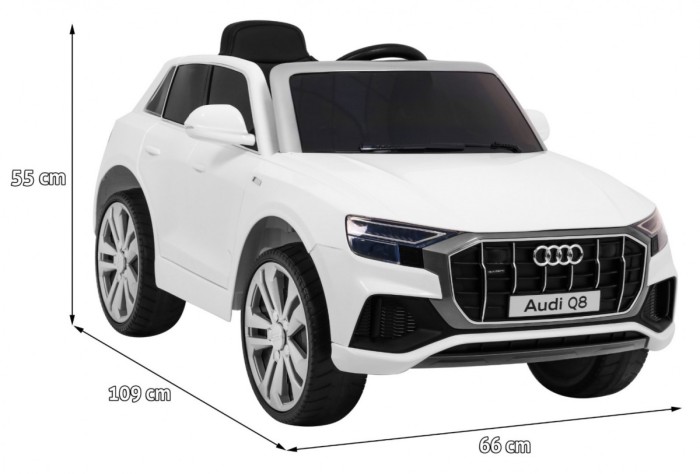 Audi Q8 Lift na akumulator dla dzieci Biały + Pilot + EVA + Wolny Start + MP3 USB + LED-2 6844 