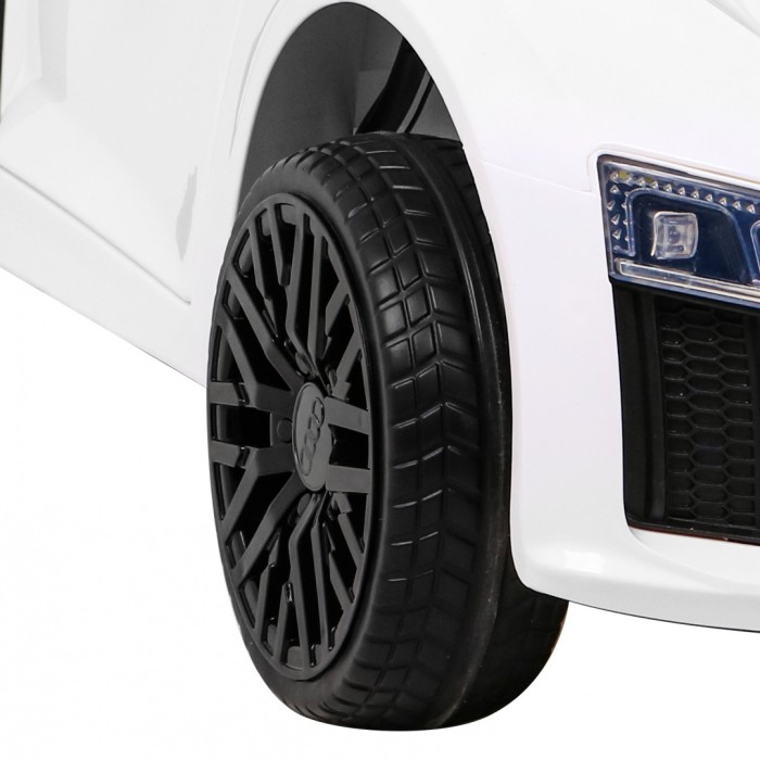 Audi R8 na akumulator dla dzieci Biały + Pilot + EVA + Wolny Start + MP3 LED-12 6853 