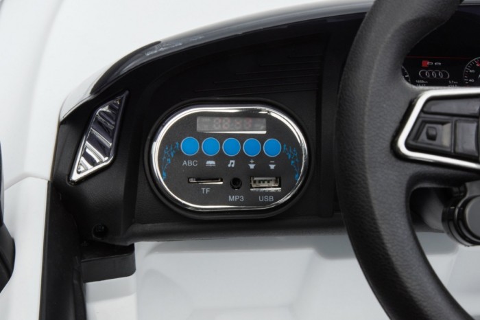 Audi R8 na akumulator dla dzieci Biały + Pilot + EVA + Wolny Start + MP3 LED-13 6853 