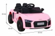 Audi R8 na akumulator dla dzieci Różowy + Pilot + EVA + Wolny Start + MP3 LED-2 6861 