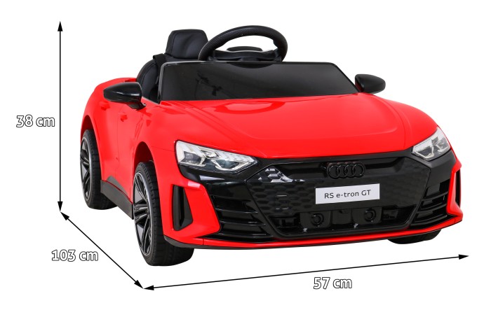 Audi RS E-Tron GT na akumulator Czerwony + Pilot + Napęd 4x4 + Radio MP3 + LED + EVA-12 6872 