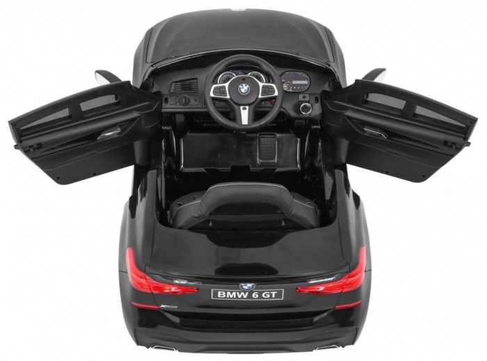 BMW 6 GT Autko na akumulator Czarny + Pilot + Wolny Start + EVA + Pasy + LED MP3-7 6891 