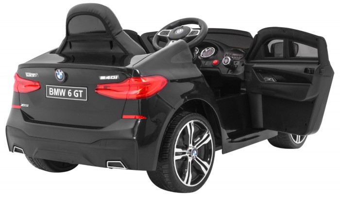 BMW 6 GT Autko na akumulator Czarny + Pilot + Wolny Start + EVA + Pasy + LED MP3-8 6891 