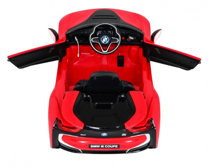 BMW I8 Lift Auto na akumulator Czerwony + Pilot + Wolny Start + 3-pkt pasy + MP3 USB + LED-6 6896 