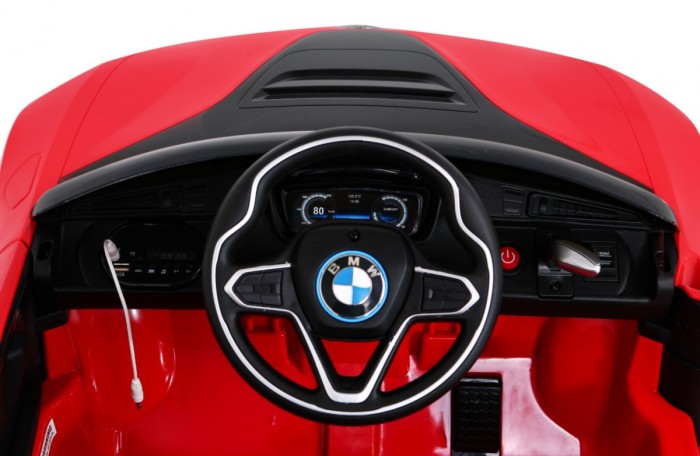 BMW I8 Lift Auto na akumulator Czerwony + Pilot + Wolny Start + 3-pkt pasy + MP3 USB + LED-9 6896 