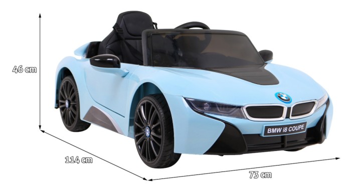 BMW I8 Lift Auto na akumulator Niebieski + Pilot + Wolny Start + 3-pkt pasy + MP3 USB + LED-2 6897 