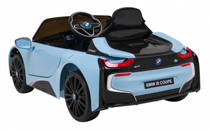 BMW I8 Lift Auto na akumulator Niebieski + Pilot + Wolny Start + 3-pkt pasy + MP3 USB + LED-5 6897 