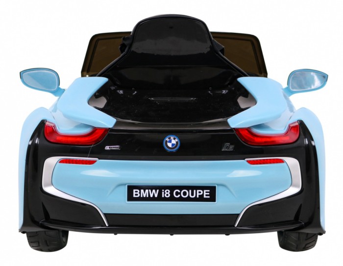 BMW I8 Lift Auto na akumulator Niebieski + Pilot + Wolny Start + 3-pkt pasy + MP3 USB + LED-6 6897 