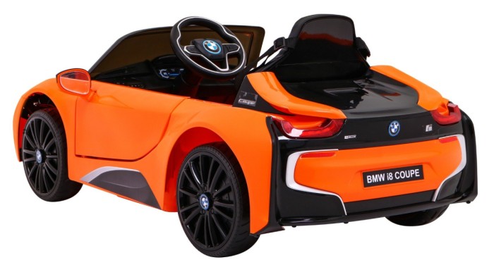 BMW I8 Lift Auto na akumulator Pomarańczowy + Pilot + Wolny Start + 3-pkt pasy + MP3 USB + LED-5 6898 