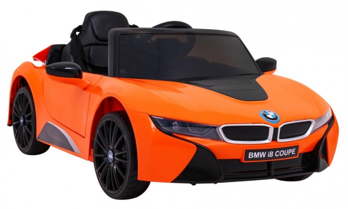 BMW I8 Lift Auto na akumulator Pomarańczowy + Pilot + Wolny Start + 3-pkt pasy + MP3 USB + LED-9 6898 