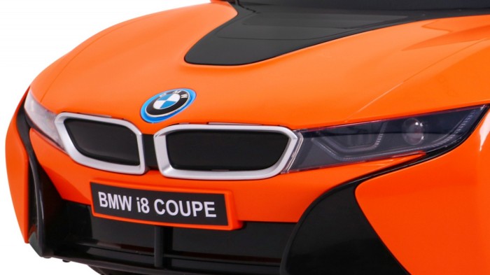 BMW I8 Lift Auto na akumulator Pomarańczowy + Pilot + Wolny Start + 3-pkt pasy + MP3 USB + LED-10 6898 