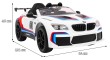 BMW M6 GT3 Auto na akumulator dla dzieci Biały + Nawiew powietrza + Dźwięki MP3 Światła + Pilot-2 6902 