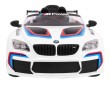 BMW M6 GT3 Auto na akumulator dla dzieci Biały + Nawiew powietrza + Dźwięki MP3 Światła + Pilot-3 6902 