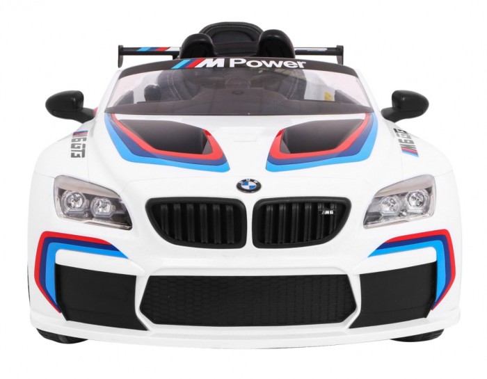 BMW M6 GT3 Auto na akumulator dla dzieci Biały + Nawiew powietrza + Dźwięki MP3 Światła + Pilot-3 6902 