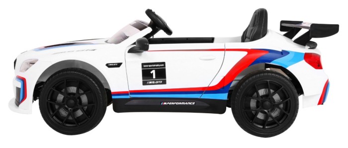 BMW M6 GT3 Auto na akumulator dla dzieci Biały + Nawiew powietrza + Dźwięki MP3 Światła + Pilot-4 6902 