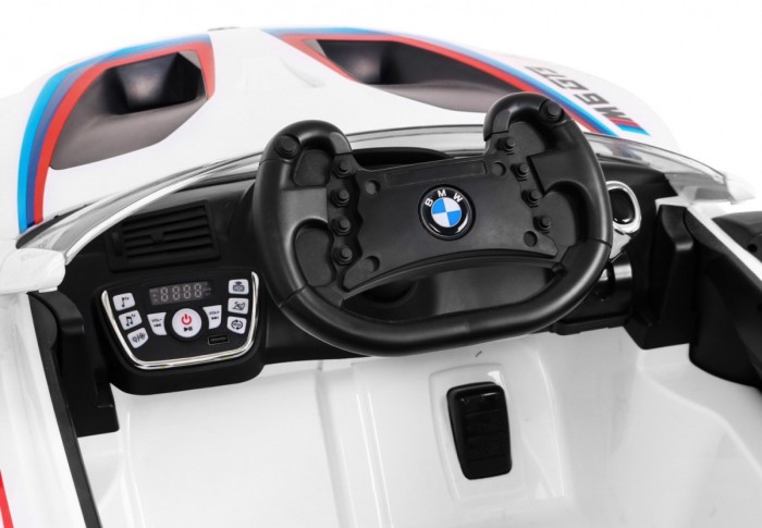 BMW M6 GT3 Auto na akumulator dla dzieci Biały + Nawiew powietrza + Dźwięki MP3 Światła + Pilot-8 6902 