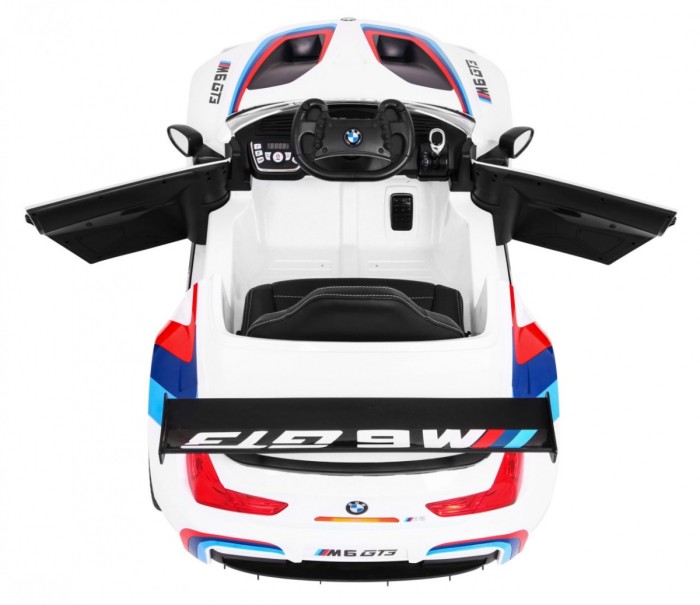 BMW M6 GT3 Auto na akumulator dla dzieci Biały + Nawiew powietrza + Dźwięki MP3 Światła + Pilot-10 6902 