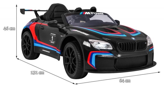 BMW M6 GT3 Auto na akumulator dla dzieci Czarny-2 6903 