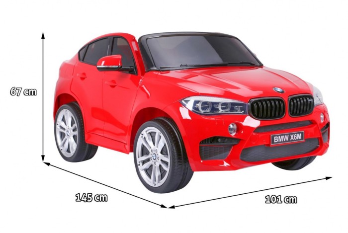 BMW X6M XXL dla 2 dzieci Czerwony SUV + Pilot + Ekoskóra-2 6906 