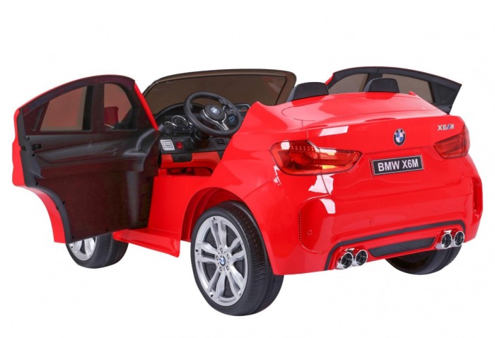 BMW X6M XXL dla 2 dzieci Czerwony SUV + Pilot + Ekoskóra-11 6906 