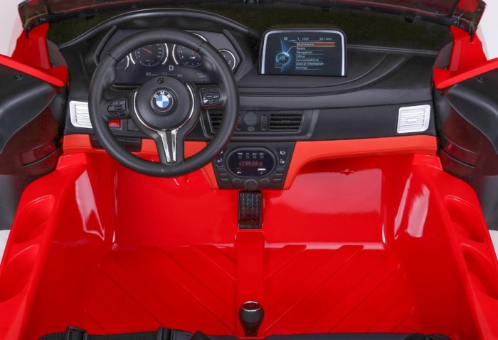 BMW X6M XXL dla 2 dzieci Czerwony SUV + Pilot + Ekoskóra-13 6906 